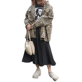 Leopard Aperture Big Jacket (beige) 女性 レディース ジャケット アウター アパチュアジャケット ビッグジャケット ベージュ　レオパード　ヒョウ柄　アニマル柄　エレガント　スポーティ　ストリート　マニッシュ　韓国ファッション　A.D.G　エーディージー　送料無料