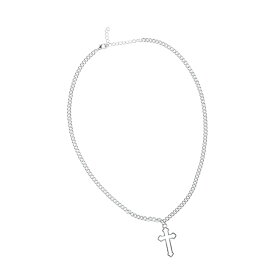 Die Cutting Cross Motif Necklace（silver）レディース　メンズ　ユニセックス　ネックレス　チョーカー　アクセサリー　クロス　十字架　銀色　シルバー　おしゃれ　お洒落　ファッション　ブランド　ストリート　韓国ファッション　原宿系　A.D.G ADG エーディージー