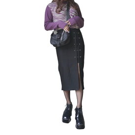 Zebra Pattern Mock Neck Knit Sweater (purple) レディース 女性 トップス モックネック ニット セーター パープル ベージュ ゼブラ柄 アニマル柄 長袖 カジュアル 大人かわいい シンプル アメカジ 原宿系ファッション 春 秋 A.D.G エーディージー 送料無料