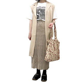Crochet Knit Pencil Long Skirt（mocha beige）レディース　ロングスカート　BEIGE　ベージュ　モカ　ニットスカート　女性　ファッション　洋服　通販　ボトムス　A.D.G　ADG　エーディージー　送料無料