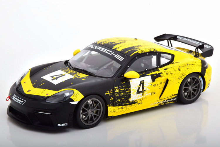 ミニチャンプス 1/18 ポルシェ 718 ケイマン GT4 クラブスポーツ 2019 イエローブラック アクリルケース付き Porsche Cayman Clubsport yellow black in acrylcase Limted Edition 2000 pcs
