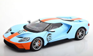 MAISTO 1/18 �t�H�[�h USA GT #9 �K���t 2017 ���C�g�u���[ �I�����W FORD #9 GULF LIGHT BLUE ORANGE