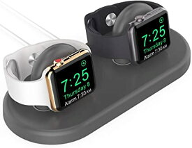 【送料無料】AhaStyle iWatch 充電スタンド ABS材質 ドック Apple Watch Series 6/5/4/3/2/1/SE (44/42/40/38mm)全部適用 ナイトスタンドモード対応 (グレー)