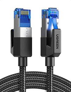 UGREEN LANケーブル CAT8 1M メッシュLANケーブル カテゴリー8 コネクタ 超光速25Gbps/2000MHz CAT8準拠 イーサネットケーブル 爪折れ防止 シールド モデム ルータ PS3 PS4 Xbox等に対応