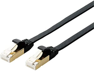 �G���R�� LAN�P�[�u�� Cat7 �ܐ܂�h�~ �t���b�g 2m �u���b�N ECLD-TWSFT/BK2