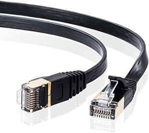 �T�����T�v���C CAT7�E���g���t���b�gLAN�P�[�u�� (1m) 10Gbps/600MHz RJ45 �c���܂�h�~ �u���b�N KB-FLU7-01BK