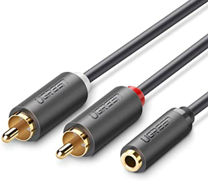 UGREEN RCA ケーブル 3.5mm to 2RCA オーディオケーブル 変換 メス-オス rcaステレオケーブル 延長 金メッキ コネクタ AJ WORKS SHOP オーディオ変換ケーブル 変換コネクタ メスオス