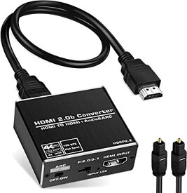 NEWCARE HDMI 音声分離器 4K60HZ HDMI 音声分離 光デジタル オーディオ アナログ出力 サウンド分離HDMI + 3.5mm (L/R)ステレオ 音声出力 HDMI2.0b HDCP2.2 HDR対応 PS4 Blu-ray DV
