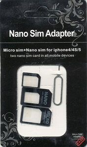 Nano SIM MicroSIM ϊA_v^ zCg For iPhone 5 4S 4 imV SIMJ[horMicroSIM MicroSIM SIMJ[h+ SIMs 4_Zbg (ubN) 1