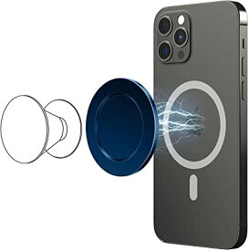 2021最新アップル ブルー色 enGMOLPHY iPhone 12 シリーズ対応マグセーフ対応金属プレート, マグネット吸盤, スマホグリップ/フィンガーリングのユーザーにとって必須のMag-Safeアクセサリー ワイヤレス充電互換でき可能