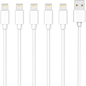 iPhone [dP[u CgjOP[u 1.8m 5{Zbg ACtH USB [dR[h Lightning P[u }[d USB f[^] ϋv fh~ iPhone iPad iPod AirPods Ή