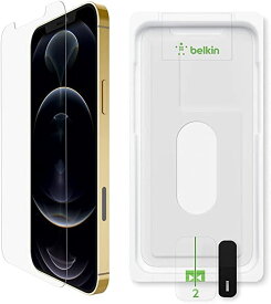 Belkin iPhone 12 Pro Max 用 保護ガラスフィルム 強化ガラス 抗菌 OVA023zz-A