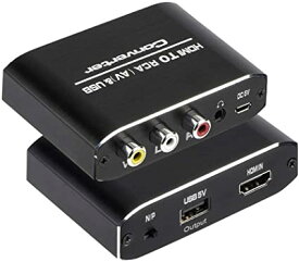 HDMI to RCA変換コンバータ 1080P HDMI to AV 3RCA CVBs コンポジット 電源供給 USB ケーブル付き ビデオ3.5 mm Auxオーディオアダプタ TVスティック、PS3、PC、ラップトップ、Xbox、HDTV、DV