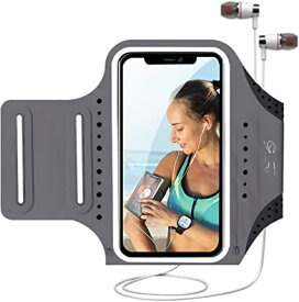 MILPROXランニングアームバンド スポーツ スマホ アームバンド 顔識別 タッチ対応 防汗 軽量 小物収納調節可能 男女兼用 iPhone、 Xperia、SAMSUNG、HUAWEI、Androidなどに対応 6.7インチまでのスマホに対応