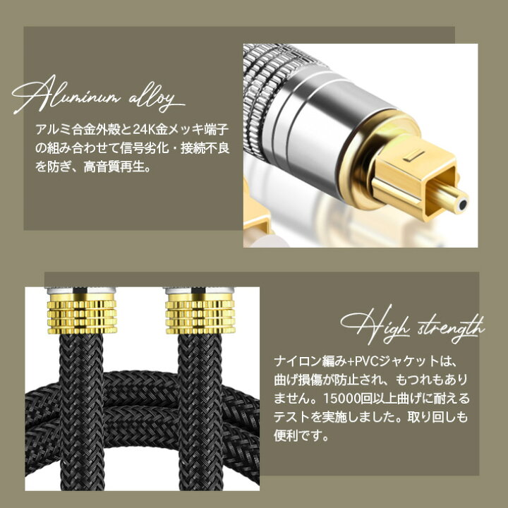 楽天市場 進化版 1 8m 光デジタルケーブル 光デジタル オーディオケーブル ナイロン 金メッキ オプティカル トスリンク 光同軸 Spdif Optical 角型 サウンドバー Tvスピーカー テレビ Ps4 Dac 一年保証 アキラストア