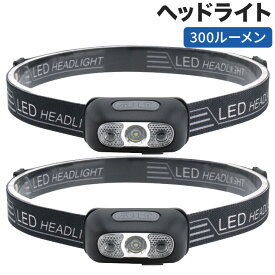 ヘッドライト 充電式 USB LED 進化版 2個セット アウトドア用ヘッドライト 40g超軽量 高輝度 5種点灯モード 赤＆白ライト 800mAh SOS点滅 頭部 ヘッドランプ