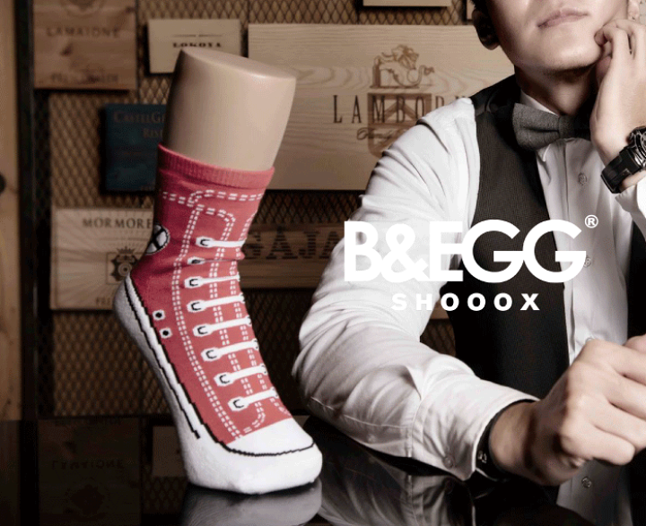 楽天市場】メール便185円 B&EGG SHOOX スニーカー型 ソックス