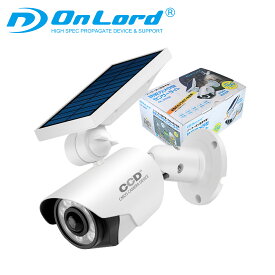 センサーライト 屋外 ソーラーライト 防水 人感 明るい LED 防犯カメラ型 ダミーカメラ マグネット対応 OL-334W 1年保証 オンロード(OnLord)