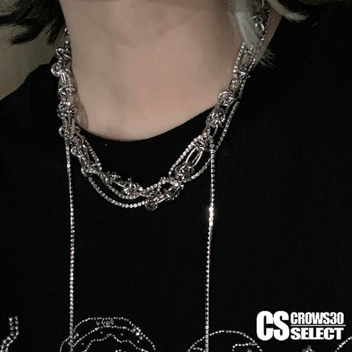 楽天市場 ネックレス メンズ ネックレス レディース 多重ネックレス レディース ラインストーン モード系 ネックレス 原宿系 ネックレス インポート 個性的 V系 送料無料 新作 22 春 夏服 秋 冬 新作 V系 ヴィジュアル系 ファッション ストリート系 ホスト ネックレス