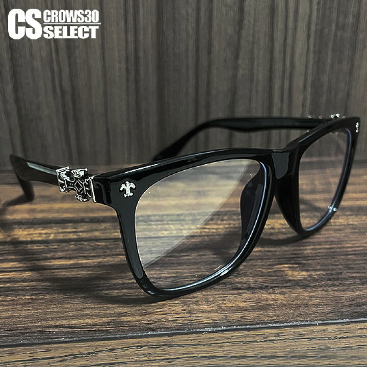 楽天市場】伊達メガネ オラオラ系 眼鏡 メンズ 黒縁 メガネ 十字架  