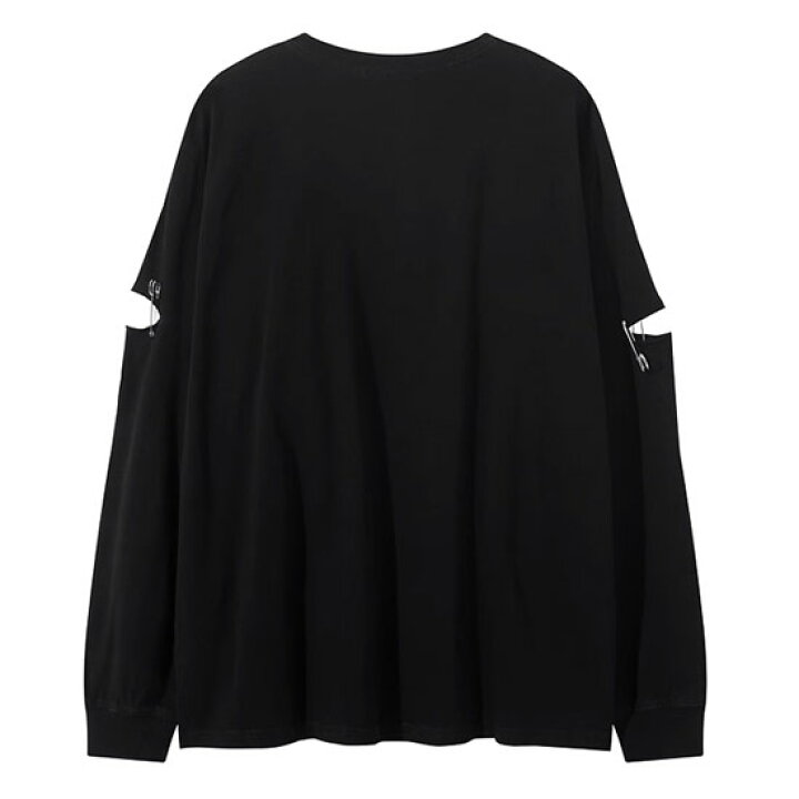 楽天市場】ロングTシャツ メンズ モード系 ロンT メンズ 安全ピン 