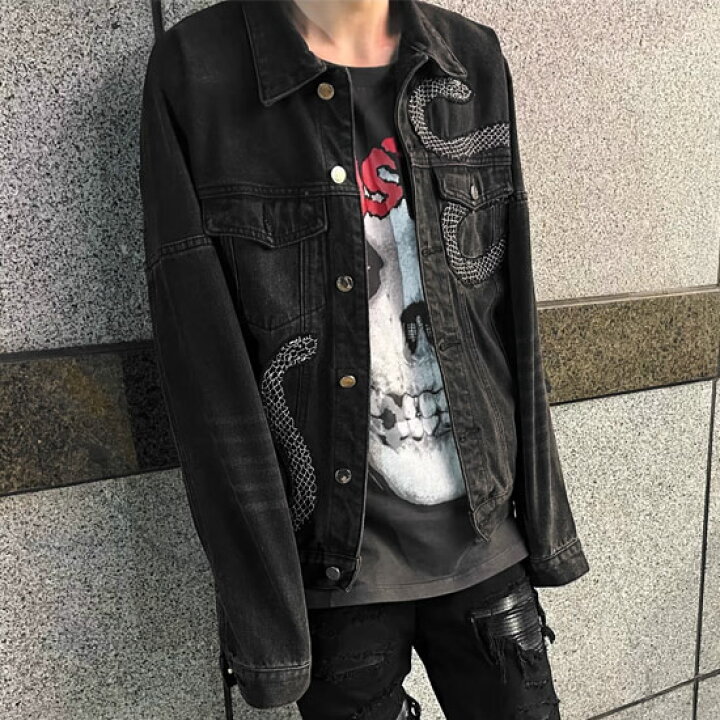 楽天市場】Gジャン メンズ V系 デニムジャケット メンズ モード系 