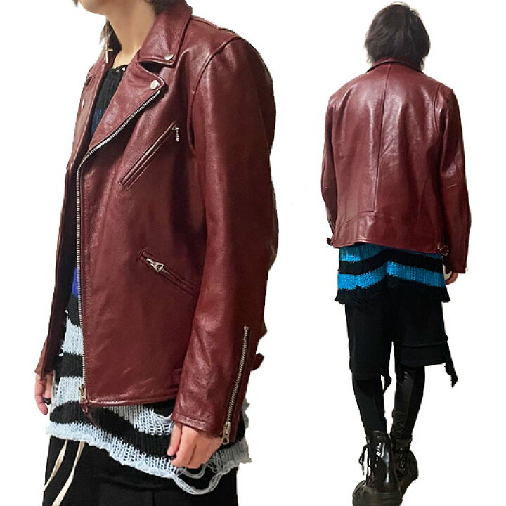 楽天市場 ライダースジャケット メンズ 本革 レザー ライダースジャケット レッド 赤 モード系 ファッション アウター 送料無料 インポート V系 個性的 衣装 21 秋服 冬服 新作 ストリート系 衣装 お兄系 ヴィジュアル系 ファッション バイカー 派手 オシャレ Alcw
