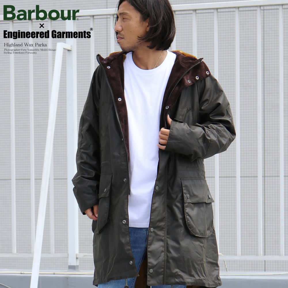 barbour x engineered garments zip parka