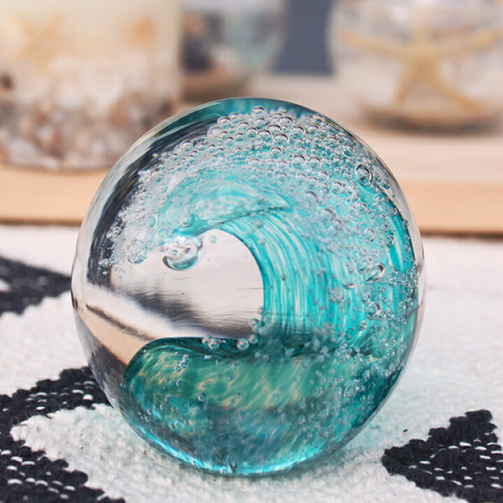 楽天市場 ガラス 波 ウェーブ オブジェ 置物 小物 飾り ディスプレイ インテリア 雑貨 ハワイ マリン サーフ ガラス玉 ギフト プレゼント Aloha Diaries ハワイセレクトshop