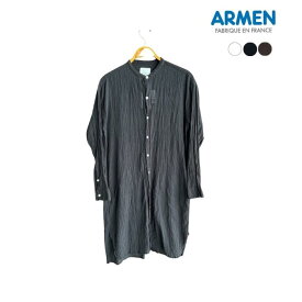 【SALE 20%OFF】ARMEN (アーメン) レディース コットンガーゼ バンドカラーシャツ INAM1902GD