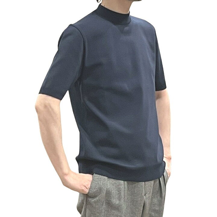 楽天市場】Revenir リブニール コットン ポリエステル モックネック 