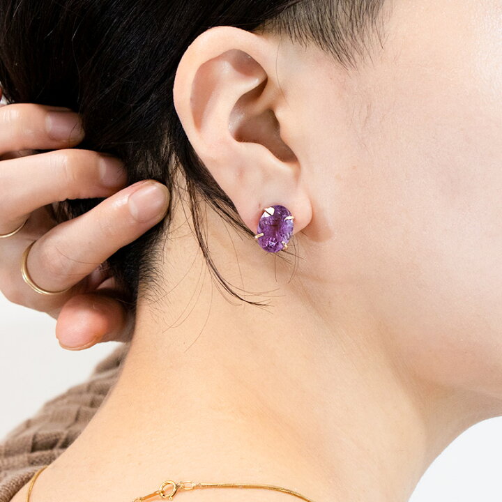楽天市場】カービング ピアス / 天然石 ハンドメイド 14KGF ゴールド 
