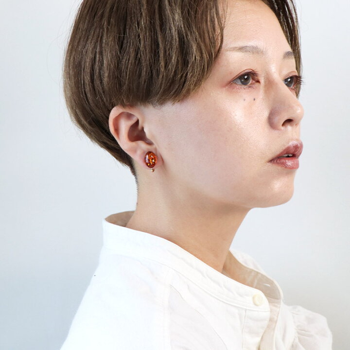 楽天市場】天然琥珀 ピアス イヤリング / 14KGF ゴールドフィルド 