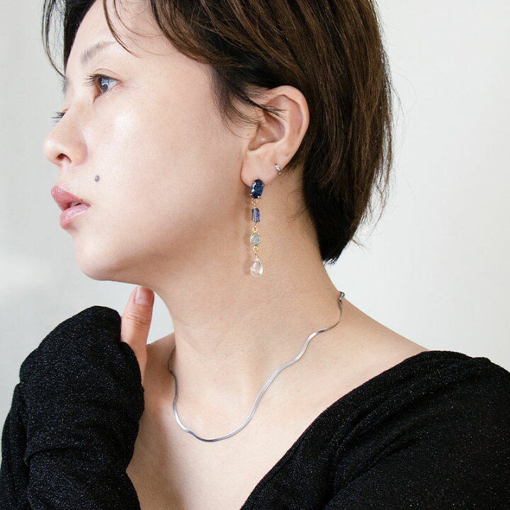 楽天市場】ピアス 天然石 ゴールドフィルド 14KGF アイオライト 