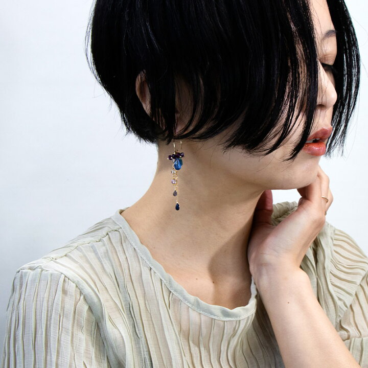 楽天市場】[15％OFF]天然石 ハンギングプランツ ピアス / ゴールド 
