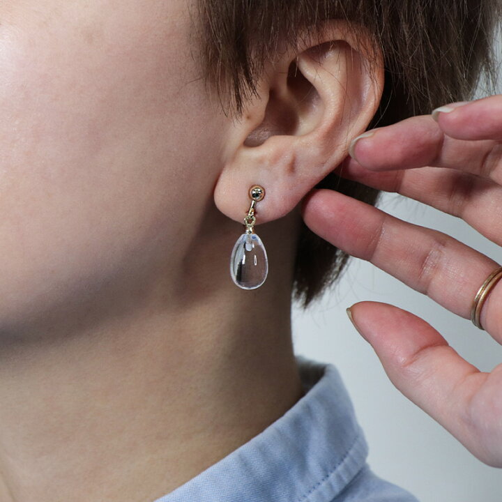 楽天市場】【イヤリング付替OK】ピアス イヤリング 水晶 クォーツ 