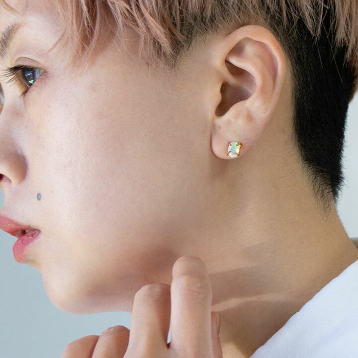 楽天市場】【再入荷】オパール 蛋白石 ピアス ペア / 14KGF ゴールド 
