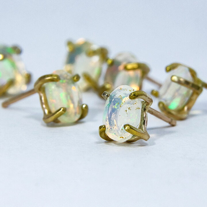 楽天市場】【再入荷】オパール 蛋白石 ピアス ペア / 14KGF ゴールド 