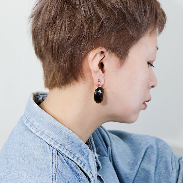 楽天市場】イヤリング ピアス 天然石 / 水晶 タイガーアイ 虎目石 透明 