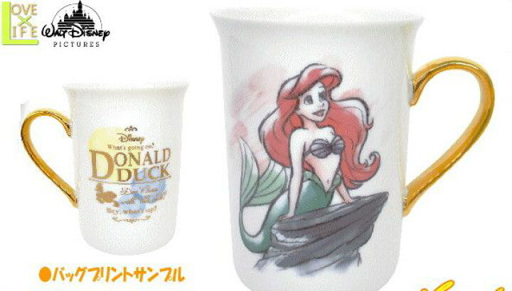 楽天市場】【ディズニープリンセス】ゴールドマグカップ【アリエル 