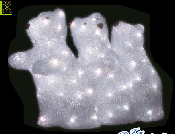 電源セット イルミネーション 白クマ C ランキングTOP10 しろくま シロクマ クリスタル 立体 動物 アニマル グロー 爆売り 大人気 LED かわいい 電飾 モチーフ クリスマス