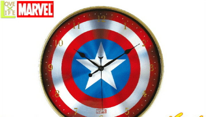 楽天市場 マーベルキャラクター インデックスウォールクロック キャプテン アメリカ シールド コミック Marvel ヒーロー 掛時計 時計 映画 クロック アニメ グッズ ａｏｉデパート