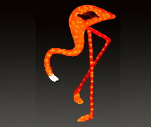 イルミネーション 大型商品 フラミンゴレッド B 鳥 湖 トリ 輝き デザイン LED 置物 アニマル 動物 電飾 モチーフ クリスマス クリスタル