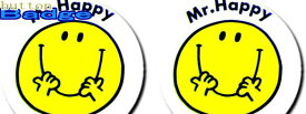 【送料無料】　ミスターメン アンド リトルミスMr.happy　人気の缶バッジを大量投入！服やバック・カバンなどをリメイクしちゃいましょう♪なつかしいキャラクターや海外のメーカー！お気に入りを見つけてください♪缶　バッチ　バッジ