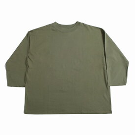 SALE品20 Agreable アグレアーブル カットソー 七分袖 コットン天竺 Tシャツ カーキ