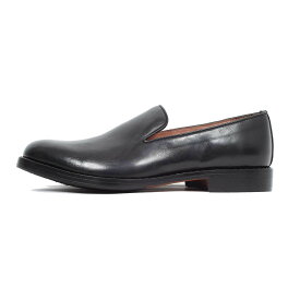 Milton Keynes ミルトンキーンズ レザーフラットシューズ ラバーソール Plain Toe Slip On メンズ ブラック