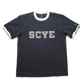 Scye BASICS サイベーシックス Tシャツ ロゴプリント Logo-Printed T-shirt ネイビー