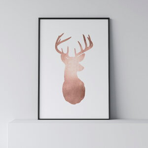 �|�X�^�[ �k�� ������� �C���e���A �A�[�g �A�[�g�p�l�� �y Rose Gold Deer Head �z �V�J ���� ���_�� �V���v�� �t���[���t�� A0 A1 B1 A2 B2 A3 B3