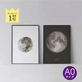 ポスター 北欧 おしゃれ インテリア A0 アート アートパネル 【 Full Moon La Luna White 】【 Moon Art 】 満月 月 モノトーン アート モダン シンプル