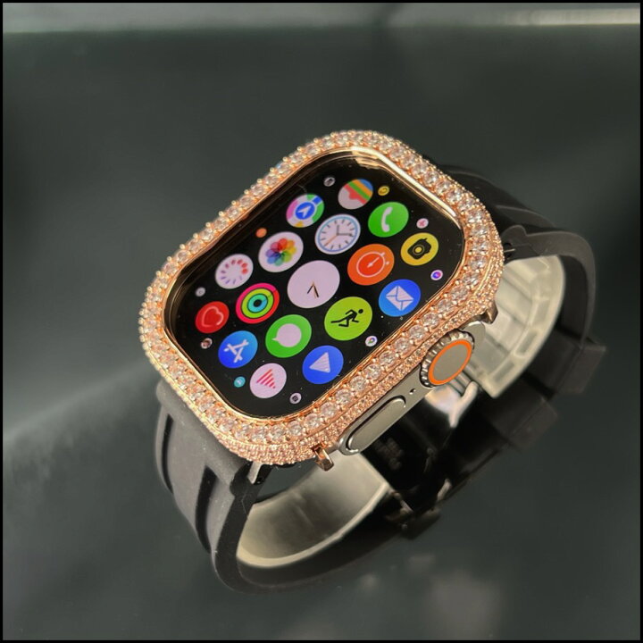 楽天市場】ローズ CZ ダイヤモンド ベゼル カバー ケース 49mm 
